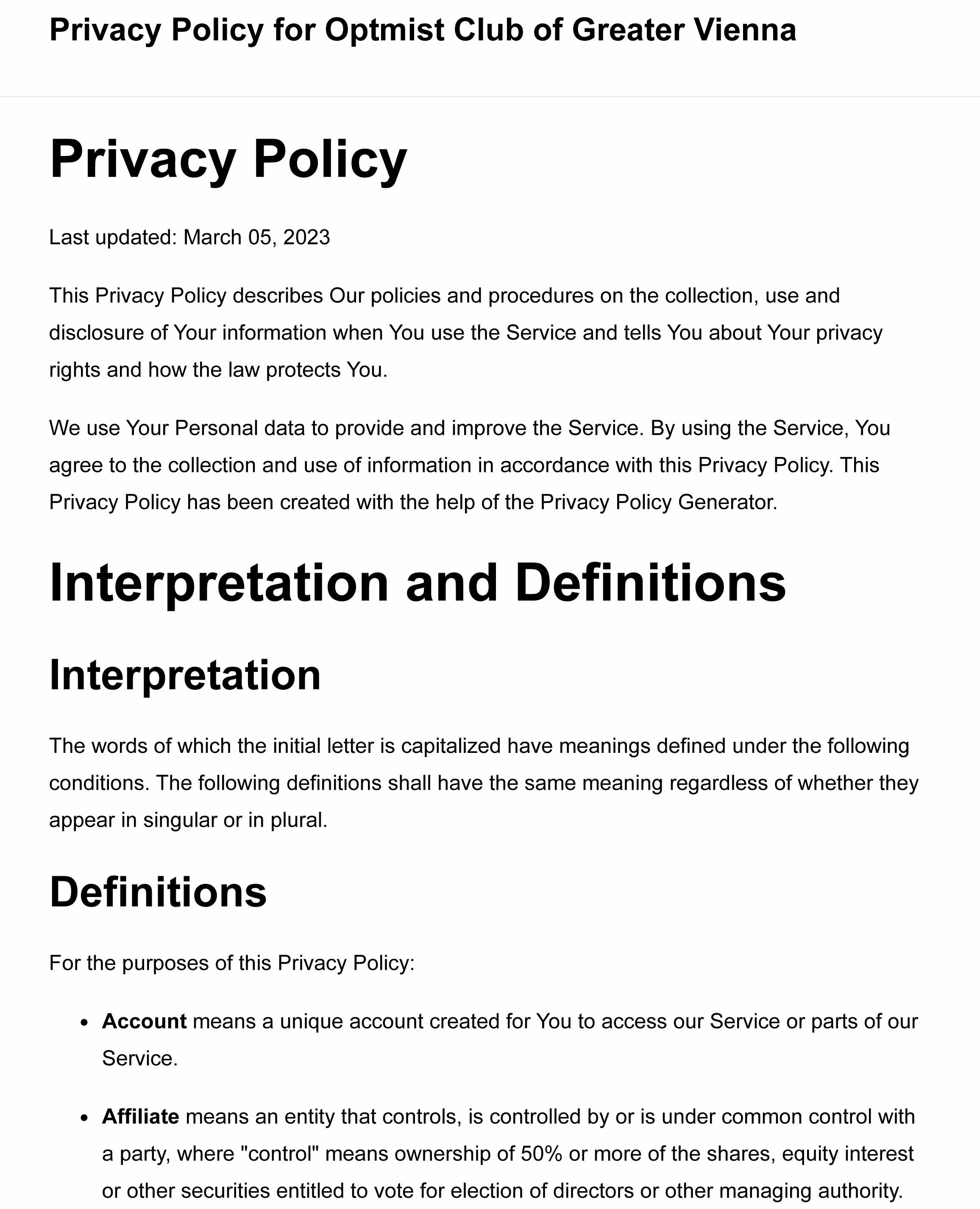 privacy notice